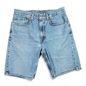 Vintage Levis Jean Shorts Mens 32 Blue Light Wash Denim 505 Regular Fit Y2K